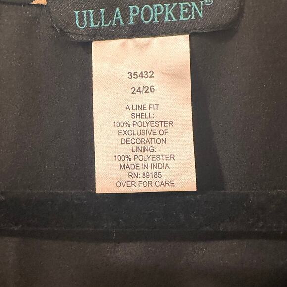 Ulla Popken Boho Floral Hearts Mixed Media Velvet Trim Mini Dress, size 24/26 - Picture 2 of 7